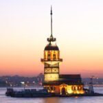 Kız Kulesi Desenli Baskılı Zebra Perde