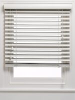 50 mm Kirli Beyaz Ahşap Jaluzi Perde İp Merdivenli AJ550