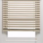 50 mm Krem Ahşap Jaluzi Perde İp Merdivenli AJ555