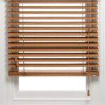 50 mm Light Oak Ahşap Jaluzi Perde İp Merdivenli AJ560