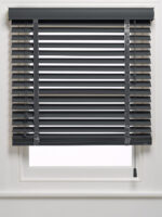 50 mm Anthratic Ahşap Jaluzi Perde Kurdele Merdivenli AJ575K