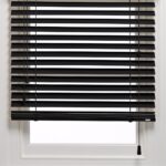 50 mm Siyah Ahşap Jaluzi Perde İp Merdivenli AJ580