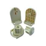 32'lik Krem Zincir Mekanizma, Mandallı ve Kare uçlu Beyaz Ayaklı Takım - Görsel 2