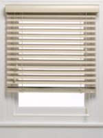 50 mm Krem TruWood Ahşap Jaluzi Perde İp Merdivenli TRU110