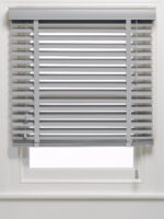 50 mm Gri TruWood Ahşap Jaluzi Perde Kurdele Merdivenli TRU115K