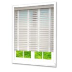 50 mm Kirli Beyaz TruWood Ahşap Jaluzi Perde Kurdele Merdivenli - Görsel 2