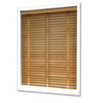 50 mm Light Oak Ahşap Jaluzi Perde Kurdele Merdivenli - Görsel 3