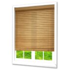50 mm Light Oak Ahşap Jaluzi Perde İp Merdivenli - Görsel 2