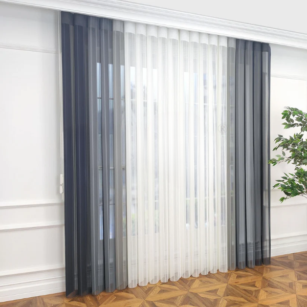 Arduvaz Gri, Gri ve Açık Gri Renkli Çizgili Dikey Tül Perde DT_14_13_12_02 - Görsel 12