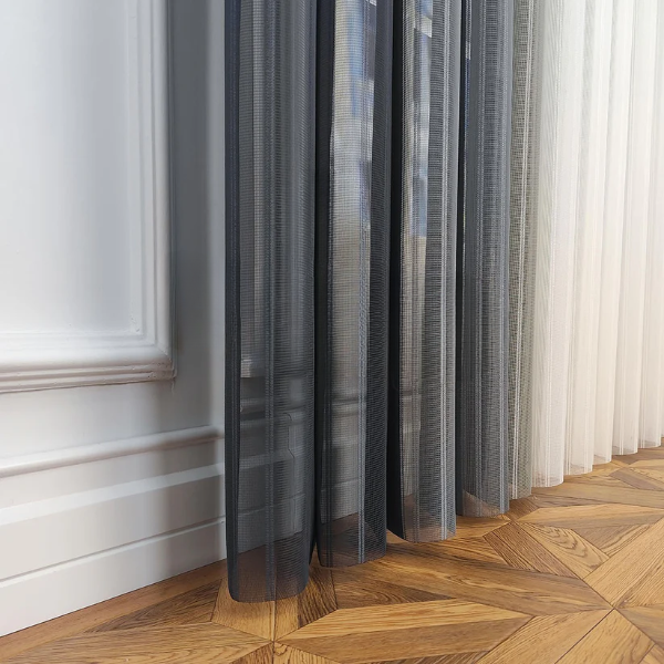 Arduvaz Gri, Gri ve Açık Gri Renkli Çizgili Dikey Tül Perde DT_14_13_12_02 - Görsel 9