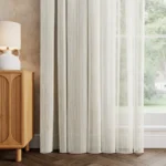 Sık Tek Makarna Simli Beyaz Armür Düz Tül Perde TÜL012