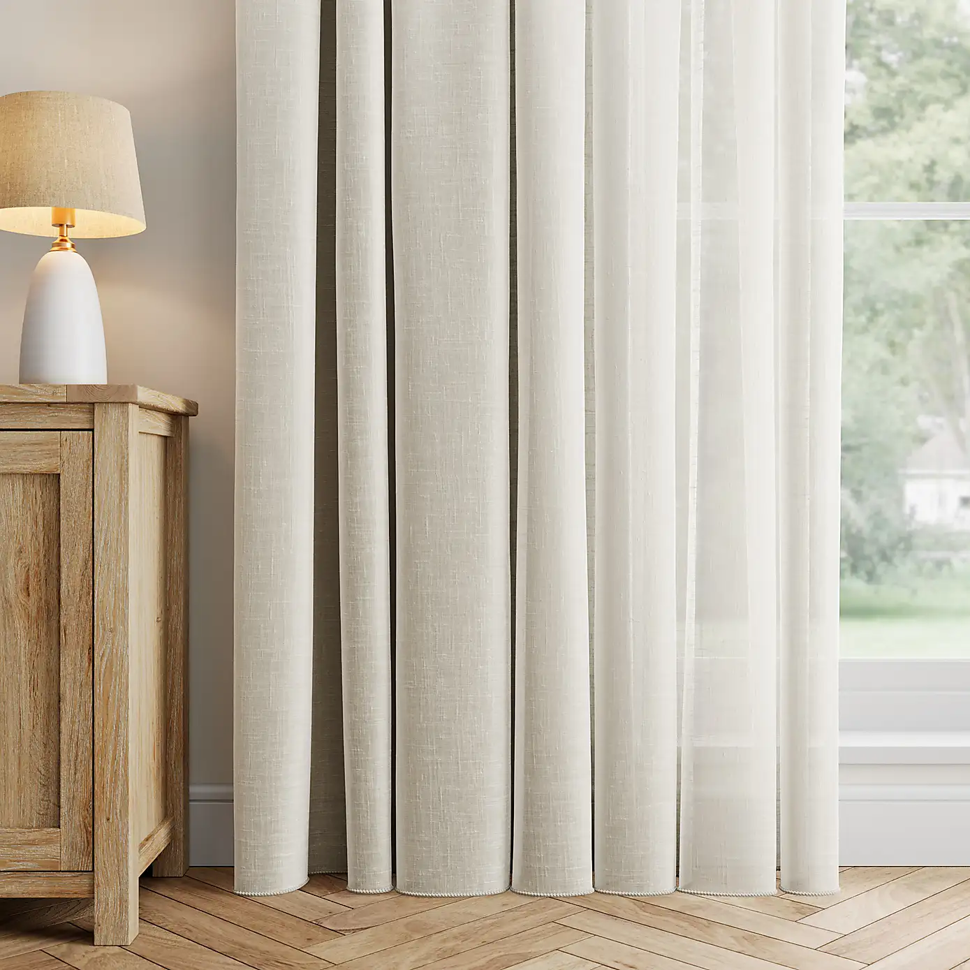 TÜL013 Krem Keten Tül Perde TÜL013 - Görsel 1