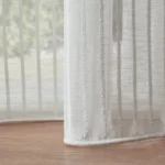 Düz Çubuk Desenli Kırık Beyaz Armür Keten Tül Perde TÜL015 - Görsel 2