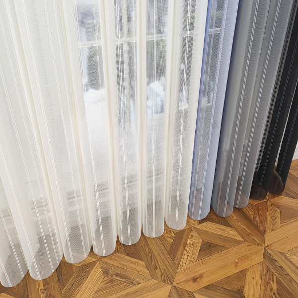 Antrasit, Açık Gri ve Ekru Renkli Çizgili Dikey Tül Perde DT_43_12_02 - Görsel 11