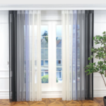 Antrasit, Açık Gri ve Ekru Renkli Çizgili Dikey Tül Perde DT_43_12_02 - Görsel 3