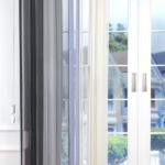 Antrasit, Açık Gri ve Ekru Renkli Çizgili Dikey Tül Perde DT_43_12_02 - Görsel 5