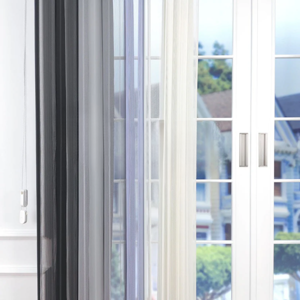 Antrasit, Açık Gri ve Ekru Renkli Çizgili Dikey Tül Perde DT_43_12_02 - Görsel 5