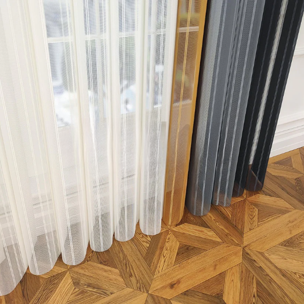 Arduvaz Gri, Gri ve Hardal Sarısı Renkli Çizgili Dikey Tül Perde DT_14_13_16_02 - Görsel 11