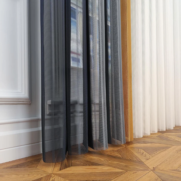 Arduvaz Gri, Gri ve Hardal Sarısı Renkli Çizgili Dikey Tül Perde DT_14_13_16_02 - Görsel 9