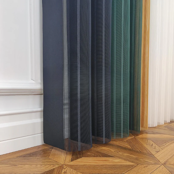 Arduvaz Gri, Kına Yeşili ve Hardal Sarısı Renkli Çizgili Dikey Tül Perde DT_14_27_16_02 - Görsel 10