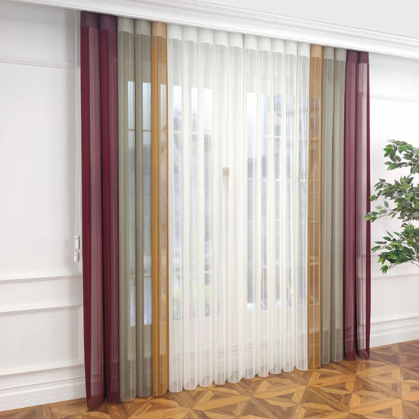 Bordo, Bej ve Hardal Sarısı Renkli Çizgili Dikey Tül Perde DT_35_09_16_02 - Görsel 12