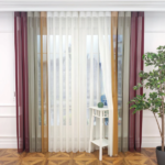 Bordo, Bej ve Hardal Sarısı Renkli Çizgili Dikey Tül Perde DT_35_09_16_02 - Görsel 4