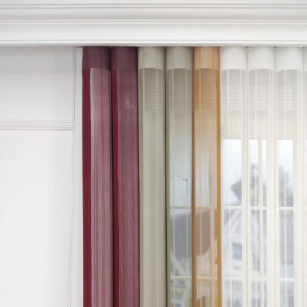 Bordo, Bej ve Hardal Sarısı Renkli Çizgili Dikey Tül Perde DT_35_09_16_02 - Görsel 6