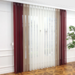 Bordo ve Somon Renk Bloklu Çizgili Dikey Tül Perde Ürün Kodu: DT_35_40_02 - Görsel 11