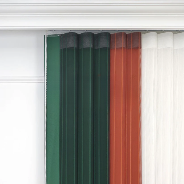 Çimen Yeşili, Oranj ve Ekru Renkli Çizgili Dikey Tül Perde DT_29_17_02 - Görsel 8