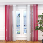 Fuşya, Pembe ve Pudra Pembesi Renkli Çizgili Dikey Tül Perde DT_20_19_18_02 - Görsel 3