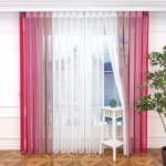 Fuşya, Pembe ve Pudra Pembesi Renkli Çizgili Dikey Tül Perde DT_20_19_18_02 - Görsel 4