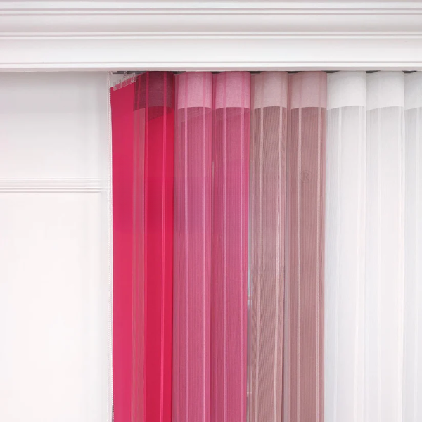 Fuşya, Pembe ve Pudra Pembesi Renkli Çizgili Dikey Tül Perde DT_20_19_18_02 - Görsel 7