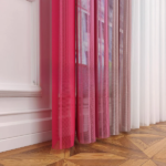 Fuşya, Pembe ve Pudra Pembesi Renkli Çizgili Dikey Tül Perde DT_20_19_18_02 - Görsel 9