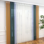 Hardal Sarısı, Kına Yeşili ve Bebe Mavisi Renkli Çizgili Dikey Tül Perde DT_16_27_30_02 - Görsel 12