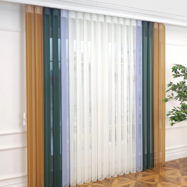 Hardal Sarısı, Kına Yeşili ve Bebe Mavisi Renkli Çizgili Dikey Tül Perde DT_16_27_30_02 - Görsel 12