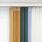 Hardal Sarısı, Kına Yeşili ve Bebe Mavisi Renkli Çizgili Dikey Tül Perde DT_16_27_30_02 - Görsel 8