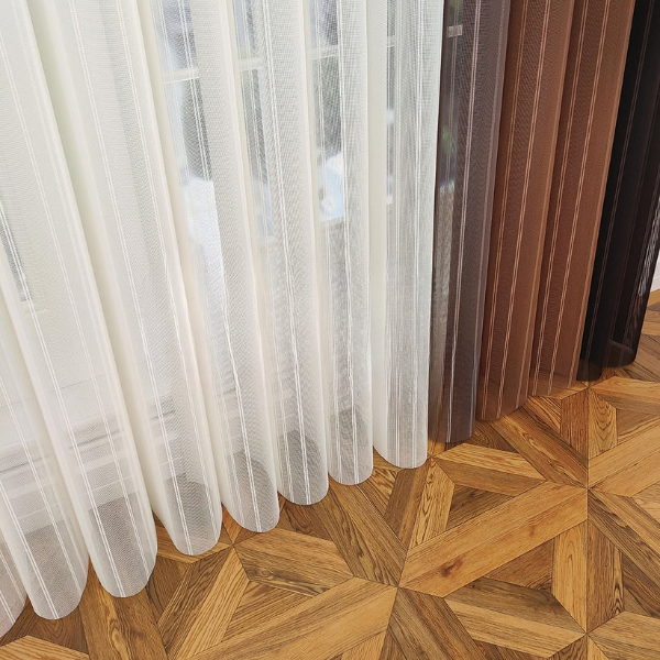 Kahverengi, Tarçın ve Kakao Kahvesi Renkli Çizgili Dikey Tül Perde DT_04_11_10_02 - Görsel 11