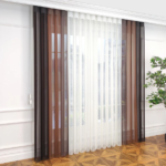 Kahverengi, Tarçın ve Kakao Kahvesi Renkli Çizgili Dikey Tül Perde DT_04_11_10_02 - Görsel 12