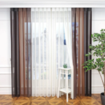 Kahverengi, Tarçın ve Kakao Kahvesi Renkli Çizgili Dikey Tül Perde DT_04_11_10_02 - Görsel 4