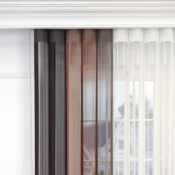 Kahverengi, Tarçın ve Kakao Kahvesi Renkli Çizgili Dikey Tül Perde DT_04_11_10_02 - Görsel 6