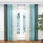 Kına Yeşili, Mint Yeşili ve Mentol Yeşili Renk Bloklu Çizgili Dikey Tül Perde Ürün Kodu: DT_27_26_25_02 - Görsel 3