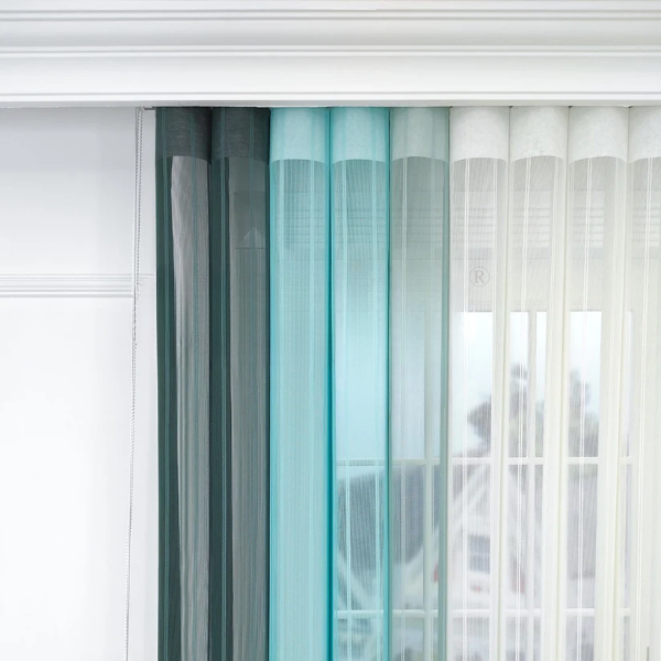 Kına Yeşili, Mint Yeşili ve Mentol Yeşili Renk Bloklu Çizgili Dikey Tül Perde Ürün Kodu: DT_27_26_25_02 - Görsel 6