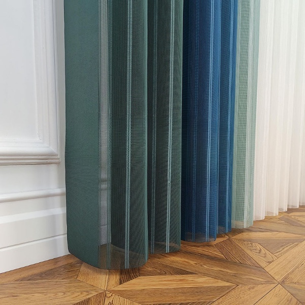 Kına Yeşili, Turkuaz ve Mentol Yeşili Renkli Çizgili Dikey Tül Perde DT_27_32_25_02 - Görsel 10