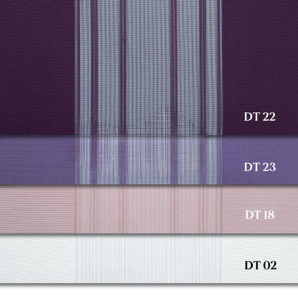Mürdüm, Mor ve Pudra Pembesi Renkli Çizgili Dikey Tül Perde DT_22_23_18_02 - Görsel 13