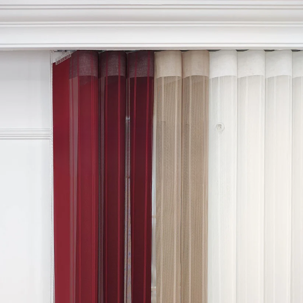 Mürdüm, Mor ve Pudra Pembesi Renkli Çizgili Dikey Tül Perde DT_22_23_18_02 - Görsel 7