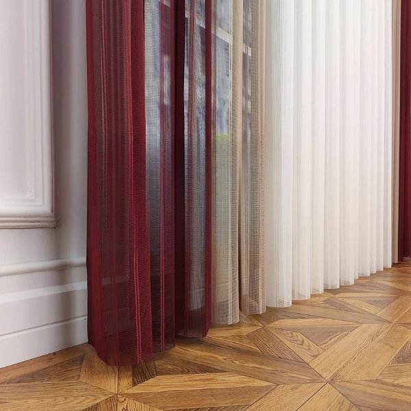 Mürdüm, Mor ve Pudra Pembesi Renkli Çizgili Dikey Tül Perde DT_22_23_18_02 - Görsel 9