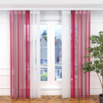 Pembe, Pudra Pembesi ve Fuşya Renklli Çizgili Dikey Tül Perde DT_19_18_20_02 - Görsel 3