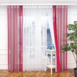 Pembe, Pudra Pembesi ve Fuşya Renklli Çizgili Dikey Tül Perde DT_19_18_20_02 - Görsel 4