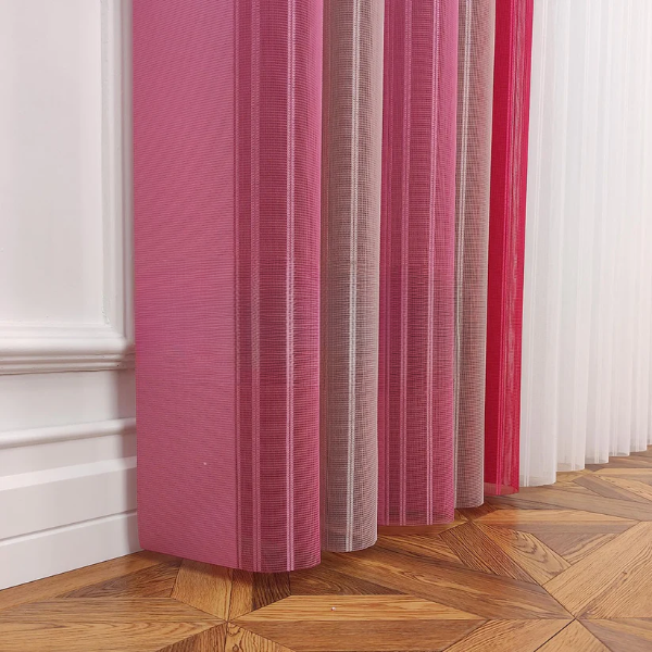 Pembe, Pudra Pembesi ve Fuşya Renklli Çizgili Dikey Tül Perde DT_19_18_20_02 - Görsel 10
