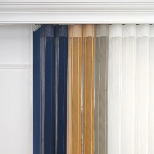 Petrol Mavisi, Hardal Sarısı ve Bej Renkli Çizgili Dikey Tül Perde DT_33_16_09_02 - Görsel 7